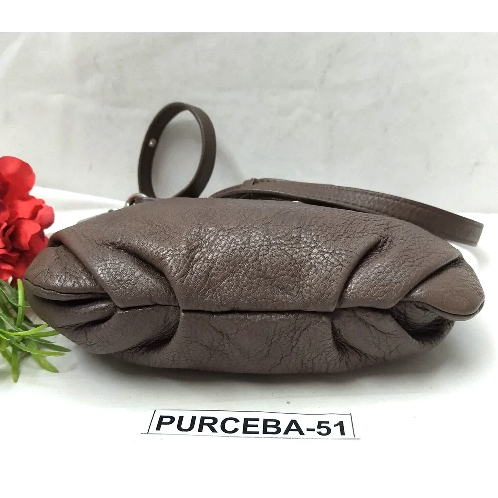 Marc by Marc Jacobs Gray Pebbled Leather Zipper Closure Crossbody Bag